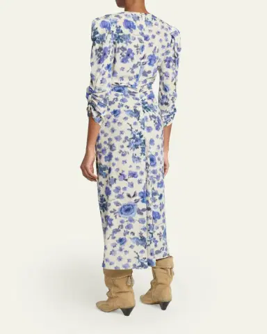 Isabel Marant Albini Long Printed Stretch Silk Dress | Thumbnail 3 Isabel Marant Albini Long Printed Stretch Silk Dress | Thumbnail 3