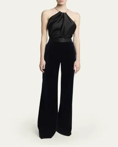 Victoria Beckham Alina Tailored Velvet Flare Trousers | Thumbnail 2 Victoria Beckham Alina Tailored Velvet Flare Trousers | Thumbnail 2