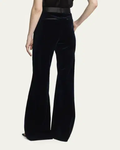 Victoria Beckham Alina Tailored Velvet Flare Trousers | Thumbnail 3 Victoria Beckham Alina Tailored Velvet Flare Trousers | Thumbnail 3