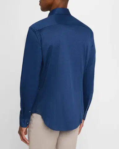 Giorgio Armani Men's Micro-Structure Jersey Sport Shirt | Thumbnail 3 Giorgio Armani Men's Micro-Structure Jersey Sport Shirt | Thumbnail 3