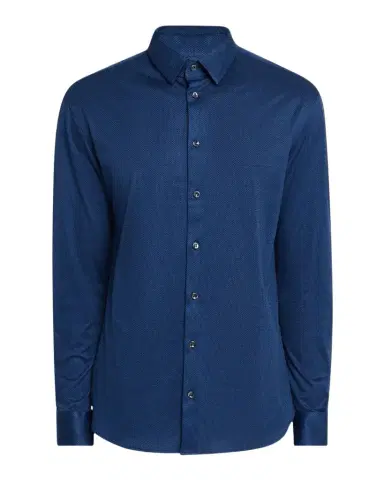 Giorgio Armani Men's Micro-Structure Jersey Sport Shirt | Thumbnail 1 Giorgio Armani Men's Micro-Structure Jersey Sport Shirt | Thumbnail 1