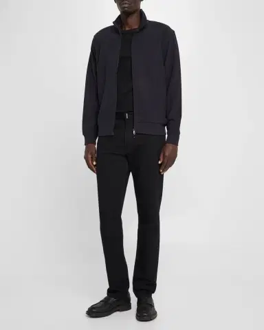 Emporio Armani Men's Textured Cotton Full-Zip Sweater Jacket | Thumbnail 2 Emporio Armani Men's Textured Cotton Full-Zip Sweater Jacket | Thumbnail 2