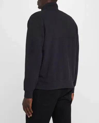 Emporio Armani Men's Textured Cotton Full-Zip Sweater Jacket | Thumbnail 3 Emporio Armani Men's Textured Cotton Full-Zip Sweater Jacket | Thumbnail 3