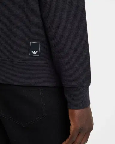 Emporio Armani Men's Textured Cotton Full-Zip Sweater Jacket | Thumbnail 5 Emporio Armani Men's Textured Cotton Full-Zip Sweater Jacket | Thumbnail 5
