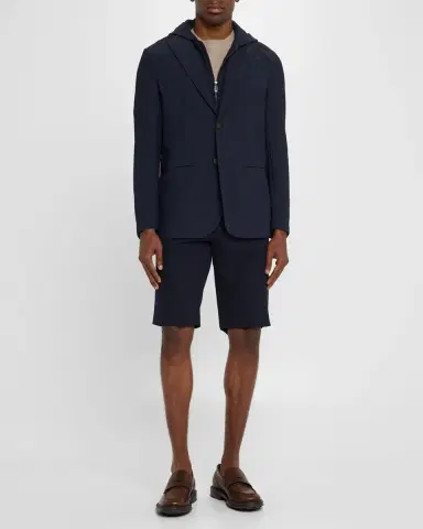 Emporio Armani Men's Nylon Stretch Blazer with Removable Hood | Thumbnail 2 Emporio Armani Men's Nylon Stretch Blazer with Removable Hood | Thumbnail 2