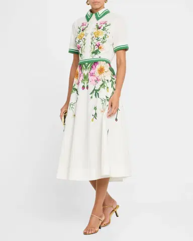 Rickie Freeman for Teri Jon Belted Floral-Print Cotton Midi Shirtdress | Thumbnail 3 Rickie Freeman for Teri Jon Belted Floral-Print Cotton Midi Shirtdress | Thumbnail 3