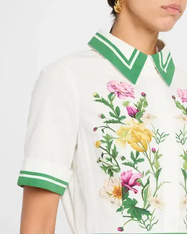 Rickie Freeman for Teri Jon Belted Floral-Print Cotton Midi Shirtdress | Thumbnail 4 Rickie Freeman for Teri Jon Belted Floral-Print Cotton Midi Shirtdress | Thumbnail 4