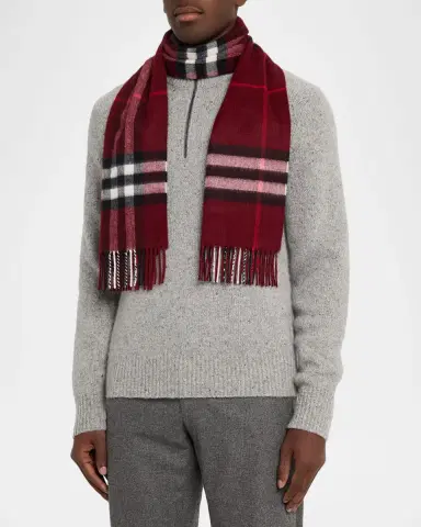 Burberry Men 's Wide Check Cashmere Scarf | Thumbnail 3 Burberry Men 's Wide Check Cashmere Scarf | Thumbnail 3