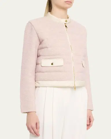 Moncler Bouclé Short Down Jacket | Thumbnail 4 Moncler Bouclé Short Down Jacket | Thumbnail 4