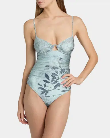 SIMKHAI Laine Floral Ruched One-Piece Swimsuit | Thumbnail 4 SIMKHAI Laine Floral Ruched One-Piece Swimsuit | Thumbnail 4