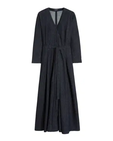 Max Mara Belted Cotton Denim Midi Dress | Thumbnail 1 Max Mara Belted Cotton Denim Midi Dress | Thumbnail 1