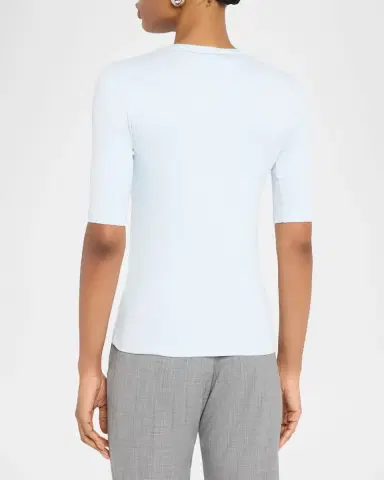Fabiana Filippi Shimmer-Trim Ribbed Jersey T-Shirt | Thumbnail 3 Fabiana Filippi Shimmer-Trim Ribbed Jersey T-Shirt | Thumbnail 3