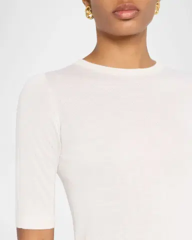 FABIANA FILIPPI Crewneck Silk Knit T-Shirt | Thumbnail 5 FABIANA FILIPPI Crewneck Silk Knit T-Shirt | Thumbnail 5