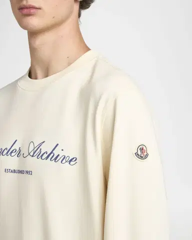 Moncler Men's Cotton-Blend Logo Sweatshirt | Thumbnail 4 Moncler Men's Cotton-Blend Logo Sweatshirt | Thumbnail 4