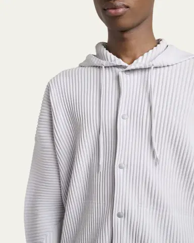 Homme Plissé Issey Miyake Men's Monthly Colors Pleated Snap-Front Hoodie | Thumbnail 5 Homme Plissé Issey Miyake Men's Monthly Colors Pleated Snap-Front Hoodie | Thumbnail 5