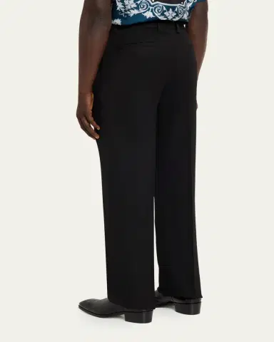 Versace Men's Wool Straight Leg Flat-Front Trousers | Thumbnail 3 Versace Men's Wool Straight Leg Flat-Front Trousers | Thumbnail 3