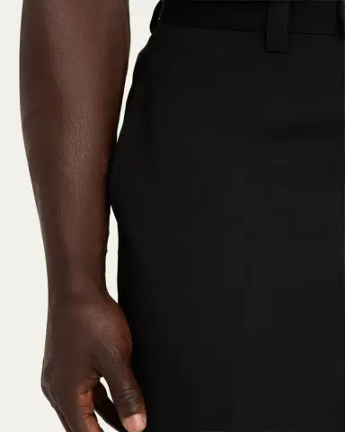 Versace Men's Wool Straight Leg Flat-Front Trousers | Thumbnail 5 Versace Men's Wool Straight Leg Flat-Front Trousers | Thumbnail 5