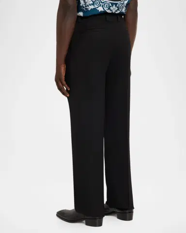 Versace Men's Wool Straight Leg Flat-Front Trousers | Thumbnail 7 Versace Men's Wool Straight Leg Flat-Front Trousers | Thumbnail 7
