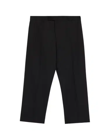 Versace Men's Wool Straight Leg Flat-Front Trousers | Thumbnail 1 Versace Men's Wool Straight Leg Flat-Front Trousers | Thumbnail 1