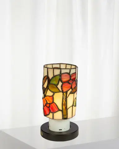 Dale Tiffany Tiffany Mosaic 8.5" Rechargeable Wireless Accent Lamp | Thumbnail 2 Dale Tiffany Tiffany Mosaic 8.5" Rechargeable Wireless Accent Lamp | Thumbnail 2