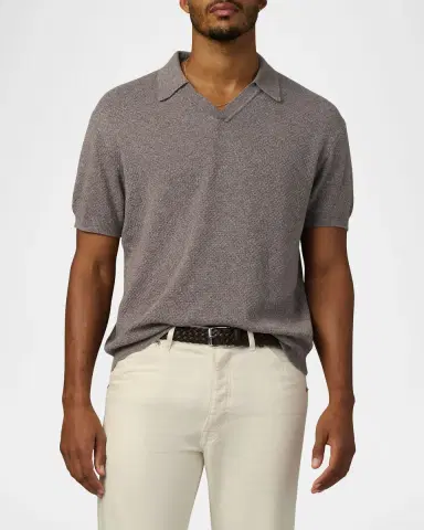 Joe's Jeans Men 's Cotton Knit Short-Sleeve Polo Sweater | Thumbnail 3 Joe's Jeans Men 's Cotton Knit Short-Sleeve Polo Sweater | Thumbnail 3