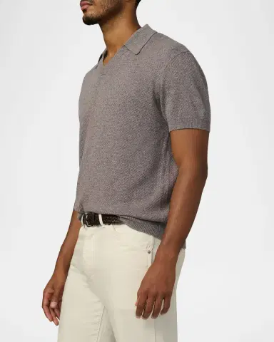 Joe's Jeans Men 's Cotton Knit Short-Sleeve Polo Sweater | Thumbnail 5 Joe's Jeans Men 's Cotton Knit Short-Sleeve Polo Sweater | Thumbnail 5