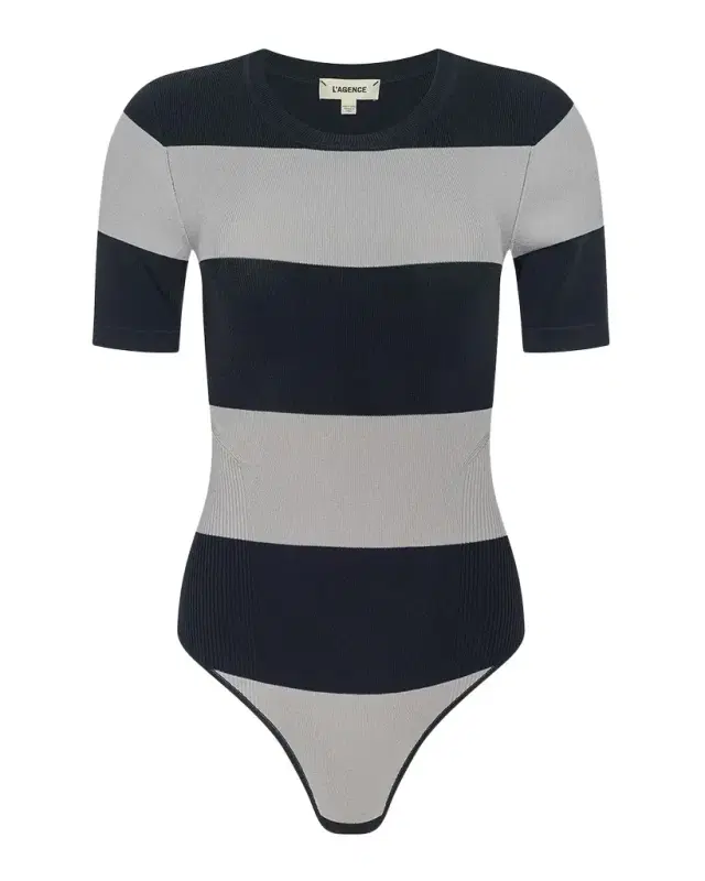Rosemond Striped Crewneck Bodysuit Rosemond Striped Crewneck Bodysuit