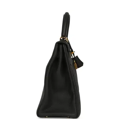 HERMÈS Pre-owned Hermes Kelly Retourne 32 Black Togo Gold Hardware | Thumbnail 3 HERMÈS Pre-owned Hermes Kelly Retourne 32 Black Togo Gold Hardware | Thumbnail 3