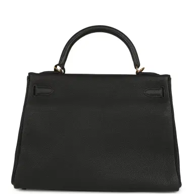 HERMÈS Pre-owned Hermes Kelly Retourne 32 Black Togo Gold Hardware | Thumbnail 4 HERMÈS Pre-owned Hermes Kelly Retourne 32 Black Togo Gold Hardware | Thumbnail 4