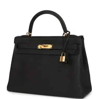 HERMÈS Pre-owned Hermes Kelly Retourne 32 Black Togo Gold Hardware | Thumbnail 5 HERMÈS Pre-owned Hermes Kelly Retourne 32 Black Togo Gold Hardware | Thumbnail 5