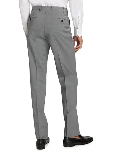 CORNELIANI Men's Stretch-Wool Straight-Leg Pants - Light Grey - Size 40 | Thumbnail 5 CORNELIANI Men's Stretch-Wool Straight-Leg Pants - Light Grey - Size 40 | Thumbnail 5