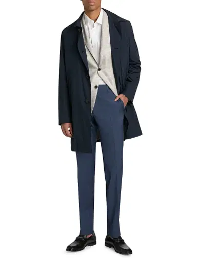 CORNELIANI Men's Stretch-Wool Straight-Leg Pants - Light Blue - Size 40 | Thumbnail 2 CORNELIANI Men's Stretch-Wool Straight-Leg Pants - Light Blue - Size 40 | Thumbnail 2