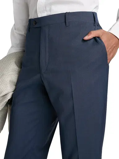 CORNELIANI Men's Stretch-Wool Straight-Leg Pants - Light Blue - Size 40 | Thumbnail 6 CORNELIANI Men's Stretch-Wool Straight-Leg Pants - Light Blue - Size 40 | Thumbnail 6
