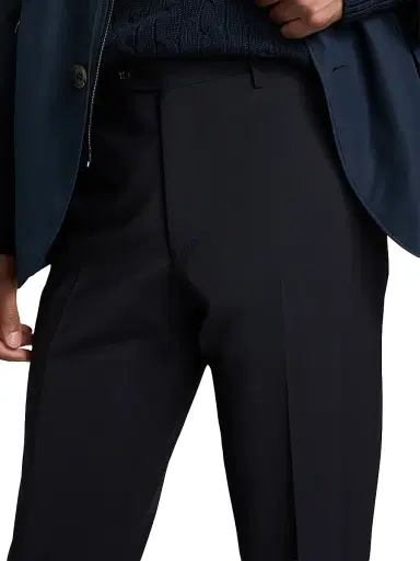CORNELIANI Men's Stretch-Wool Straight-Leg Pants - Navy - Size 40 | Thumbnail 6 CORNELIANI Men's Stretch-Wool Straight-Leg Pants - Navy - Size 40 | Thumbnail 6