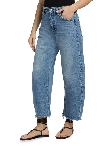 FRAME Women's The Bubble Crop Jeans - Rapture Raw Fray | Thumbnail 4 FRAME Women's The Bubble Crop Jeans - Rapture Raw Fray | Thumbnail 4
