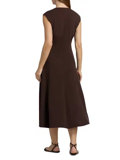 FRAME Women's The Studio Cotton Jersey A-Line Midi-Dress - Mocha | Thumbnail 5 FRAME Women's The Studio Cotton Jersey A-Line Midi-Dress - Mocha | Thumbnail 5