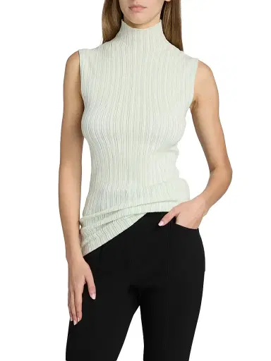 Proenza Schouler Women's Federica Micro Pleat Sleeveless Turtleneck Top | Thumbnail 3 Proenza Schouler Women's Federica Micro Pleat Sleeveless Turtleneck Top | Thumbnail 3