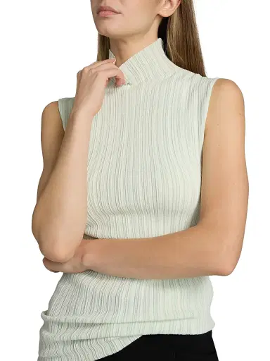 Proenza Schouler Women's Federica Micro Pleat Sleeveless Turtleneck Top | Thumbnail 6 Proenza Schouler Women's Federica Micro Pleat Sleeveless Turtleneck Top | Thumbnail 6