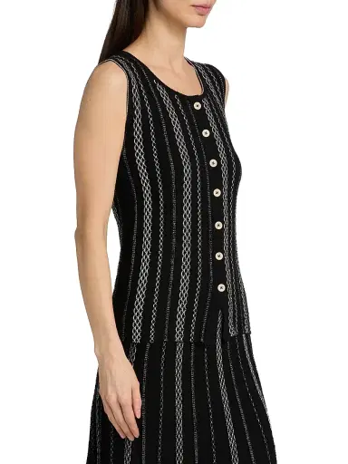Proenza Schouler White Label Women's Alyna Textured-Knit Vest | Thumbnail 4 Proenza Schouler White Label Women's Alyna Textured-Knit Vest | Thumbnail 4