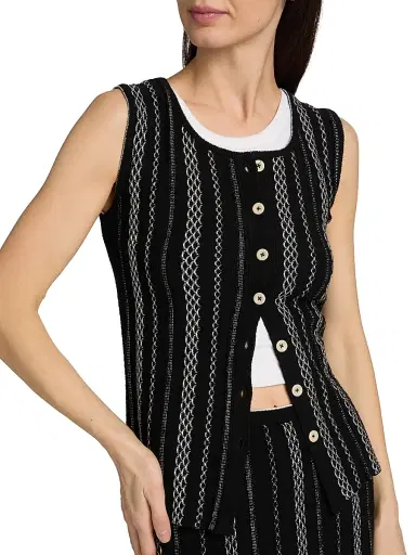 Proenza Schouler White Label Women's Alyna Textured-Knit Vest | Thumbnail 6 Proenza Schouler White Label Women's Alyna Textured-Knit Vest | Thumbnail 6