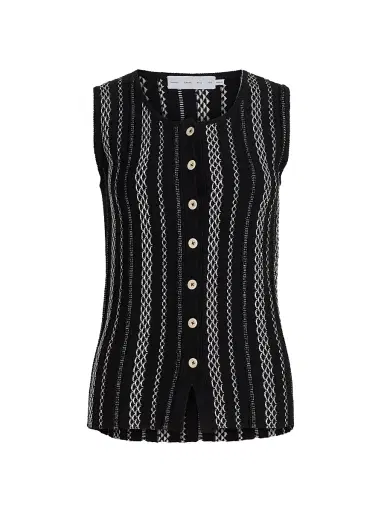 Proenza Schouler White Label Women's Alyna Textured-Knit Vest | Thumbnail 1 Proenza Schouler White Label Women's Alyna Textured-Knit Vest | Thumbnail 1
