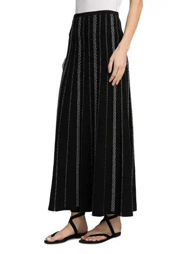 Proenza Schouler White Label Women's Morena Textured Knit Maxi Skirt - Black White - Size Large | Thumbnail 4 Proenza Schouler White Label Women's Morena Textured Knit Maxi Skirt - Black White - Size Large | Thumbnail 4
