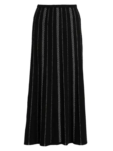 Proenza Schouler White Label Women's Morena Textured Knit Maxi Skirt - Black White - Size Large | Thumbnail 1 Proenza Schouler White Label Women's Morena Textured Knit Maxi Skirt - Black White - Size Large | Thumbnail 1