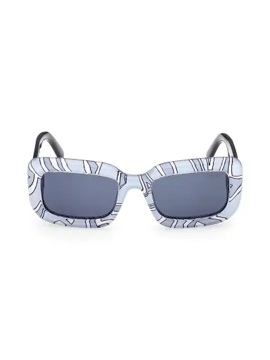 Pucci Women's 52MM Printed Rectangular Sunglasses - Blue | Thumbnail 3 Pucci Women's 52MM Printed Rectangular Sunglasses - Blue | Thumbnail 3