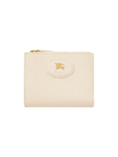 Burberry Women's Small Bloomsbury Check Leather Bifold Wallet - Soap Light Beige | Thumbnail 1 Burberry Women's Small Bloomsbury Check Leather Bifold Wallet - Soap Light Beige | Thumbnail 1