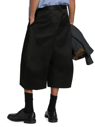 Sacai Men's Cotton Chino Barrel-Leg Shorts - Black - Size XL | Thumbnail 5 Sacai Men's Cotton Chino Barrel-Leg Shorts - Black - Size XL | Thumbnail 5