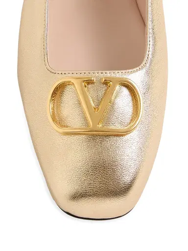 Valentino Garavani Women's VLogo Signature Ballerina Flats in Laminated Nappa Leather | Thumbnail 5 Valentino Garavani Women's VLogo Signature Ballerina Flats in Laminated Nappa Leather | Thumbnail 5
