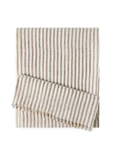 Brunello Cucinelli Women's Sparkling Striped Linen Scarf - Panama | Thumbnail 1 Brunello Cucinelli Women's Sparkling Striped Linen Scarf - Panama | Thumbnail 1