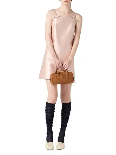 Miu Miu Women's Silk and Wool Mini-Dress - Pink | Thumbnail 6 Miu Miu Women's Silk and Wool Mini-Dress - Pink | Thumbnail 6