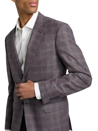 Emporio Armani Men's Plaid Virgin Wool Sport Jacket | Thumbnail 6 Emporio Armani Men's Plaid Virgin Wool Sport Jacket | Thumbnail 6